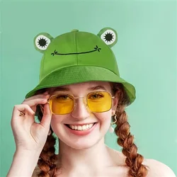 Unisex Cotton Frog Bucket Hat, Cute Cartoon Frog Bucket Hat, Soft and Foldable for Men and Women, Perfect for Valentine's Day Co