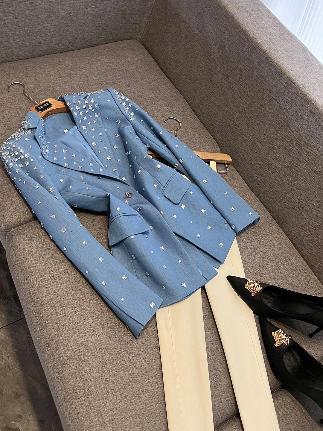 

Женский костюм Ele Briti Sle, тяжелый, украшенный блестками, сценическое выступление, верхняя одежда для похудения Z28