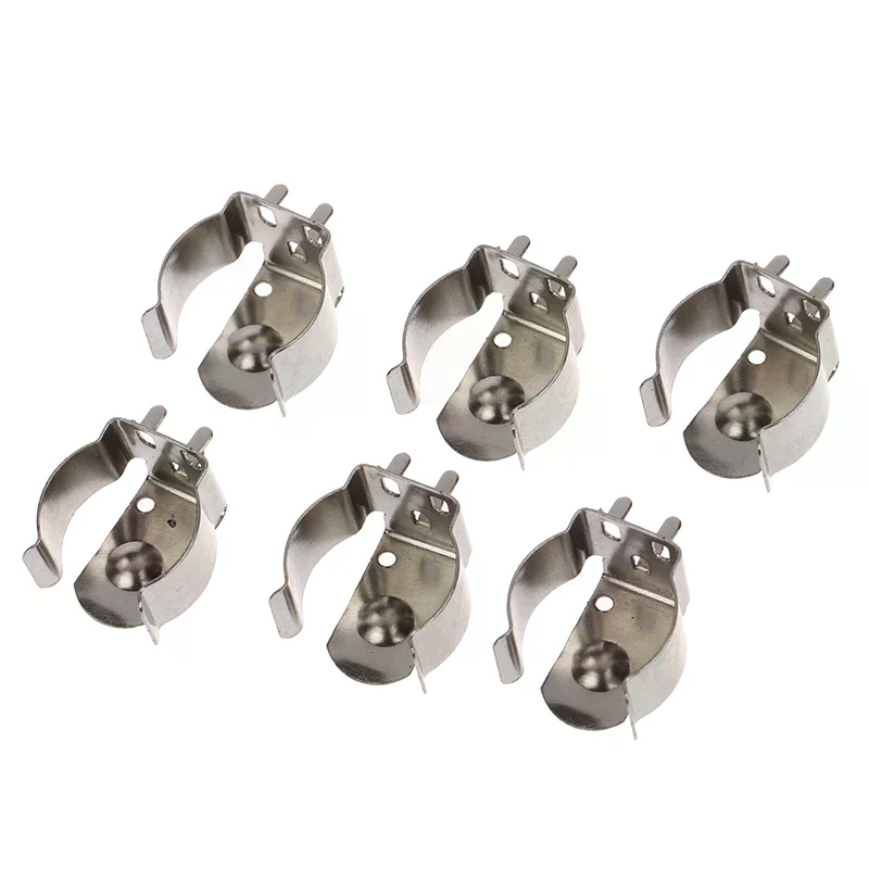 10Pcs Nickel Plated Spring Steel 18650 Battery Contact Clip - BC-1719 Metal Stamping Clip for Battery Holder Replacement