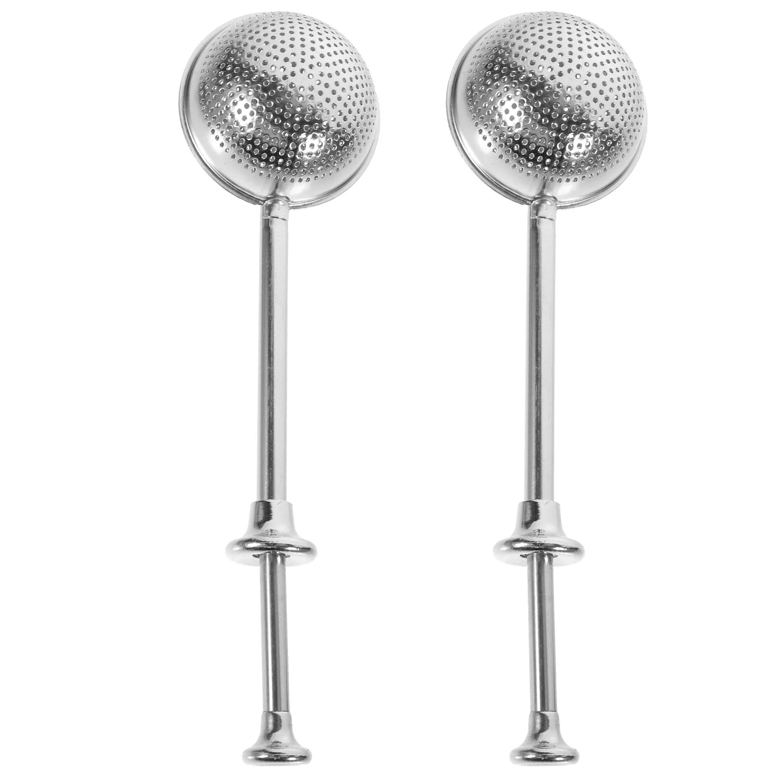 

2 Pcs Steel Retractable Tea Strainer Tea Strainer Retractable Spring Infuser Ball Leak Tool Silver Home Use