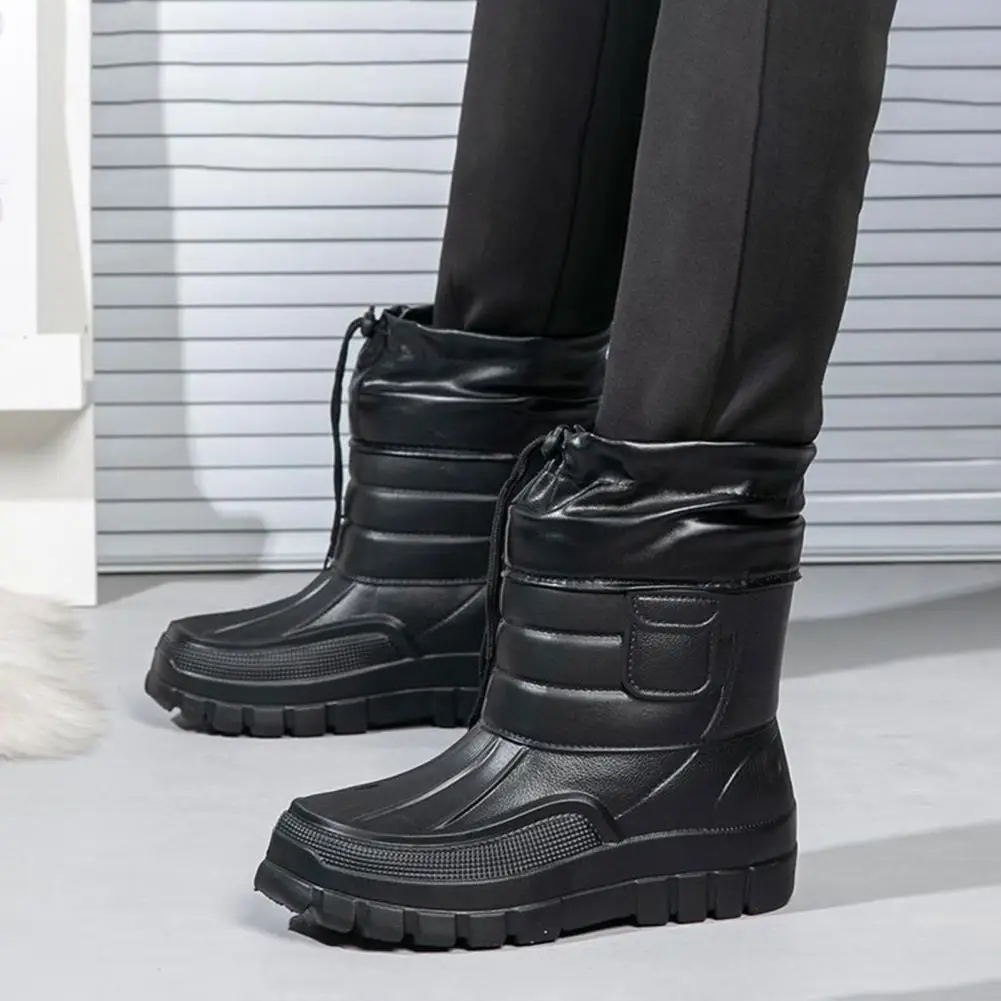 أحذية رجالية متوسطة الساق للاستخدام الخارجي مقاومة للماء للرجال -40 °   حذاء نسائي دافئ للأزواج ذو نعل سميك غير قابل للانزلاق مقاس كبير