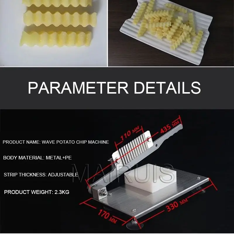 Wave Potato Cutter Blade Carrot Cucumber Wavy Slicer Machine French Fries  Vegetable Fruit Crinkle Machine