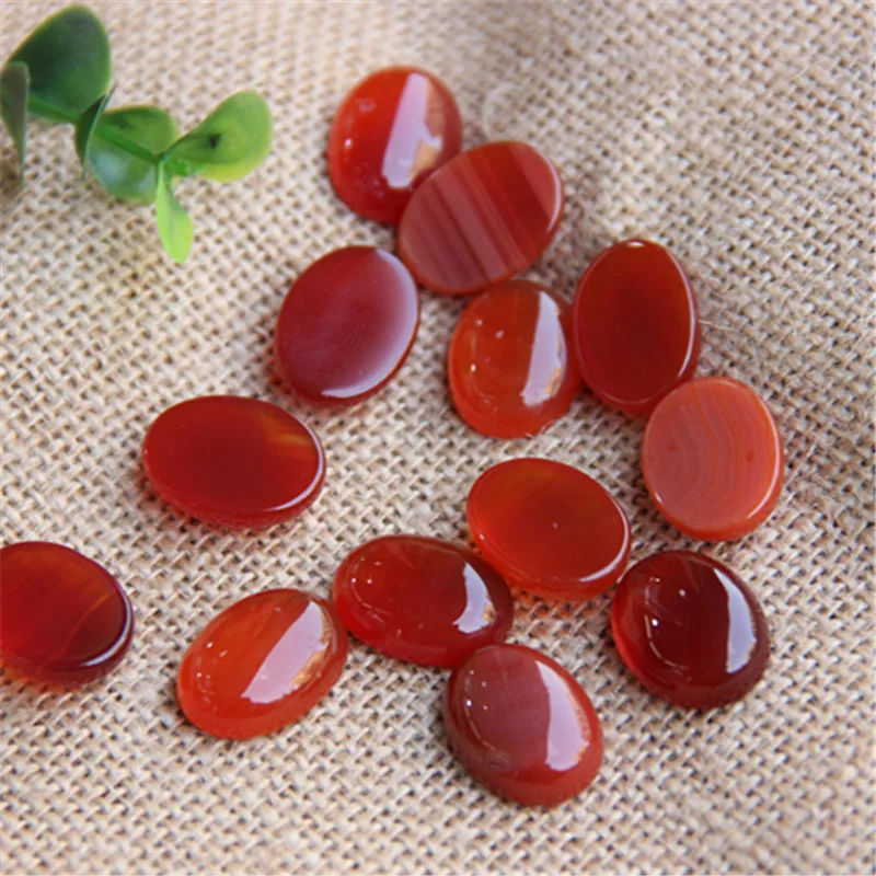 Wholesale 2pcs Red Carnelian Agate Beads 8x10mm 12x16m 18x25mm 22x30 30x40mm Oval Gemstone Cabochon Ring Face For Jewelry making