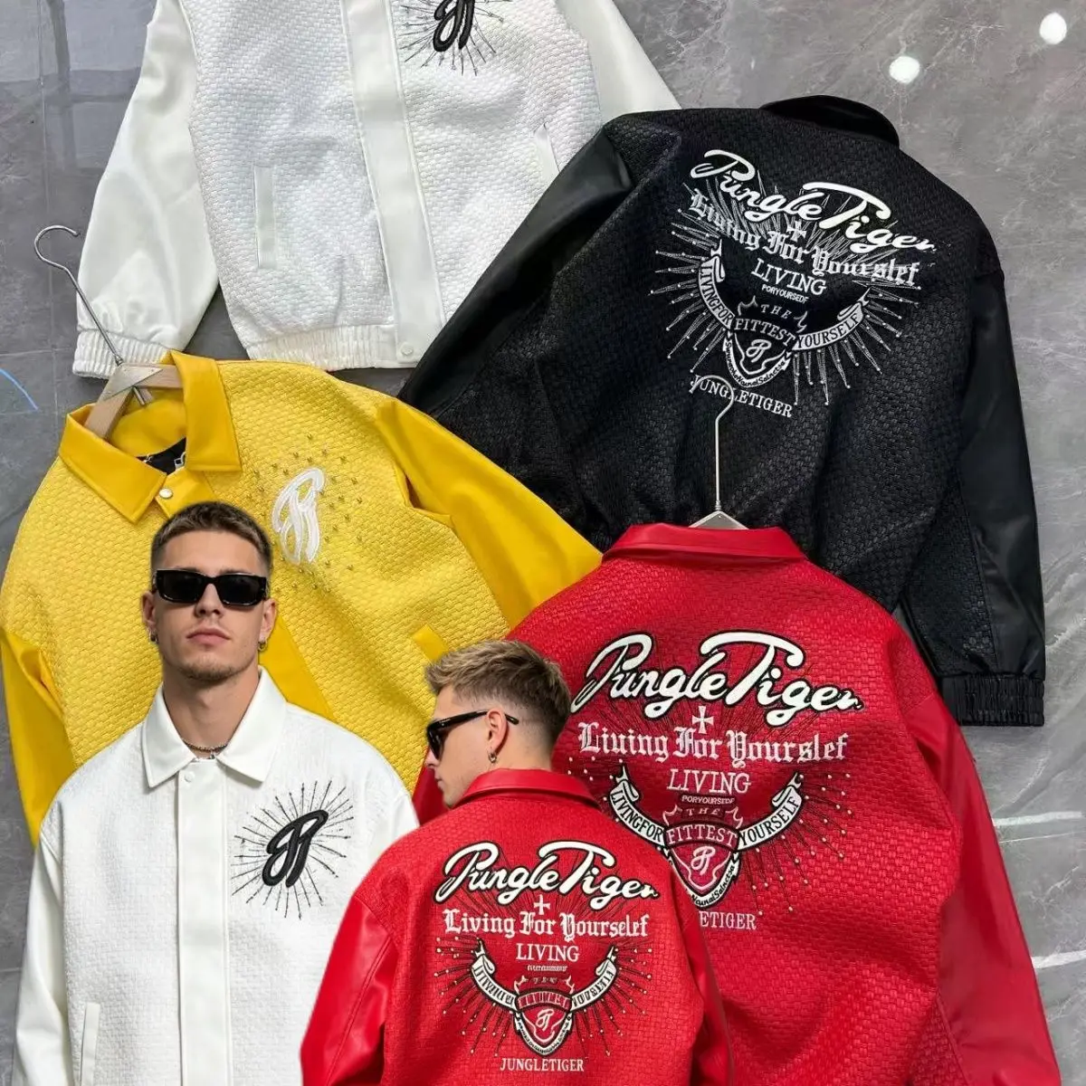 American Street Retro Woven Leather Jacket Coat Autumn and Winter 2026 New Motorcycle Zipper Lapel PU Leather Jacket for Men