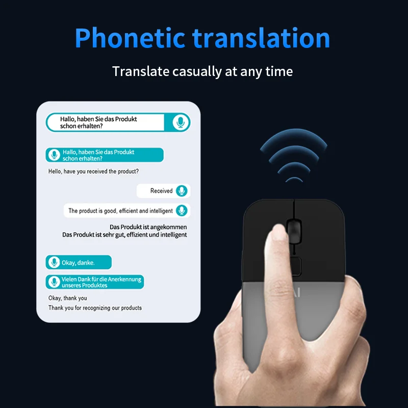 Artificial Intelligence Translation Bluetooth+2.4G Mouse Voice To Text Screenshot Translation AI Writing Creation Wireless Mice