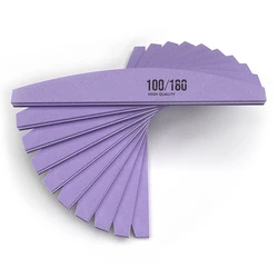 Clavier Professional Nail File Polisher For Matting Nails 10PCS Half Moon Lime Files Buffing Curve Manicure Tools Set