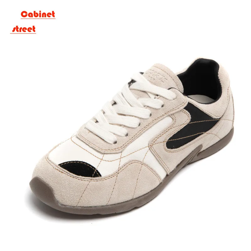 

2024 New Women's Dexun Shoes Flat Sneakers Shoes Women Real Leather Color Matching Large Size Female Platform Pumps Shoes