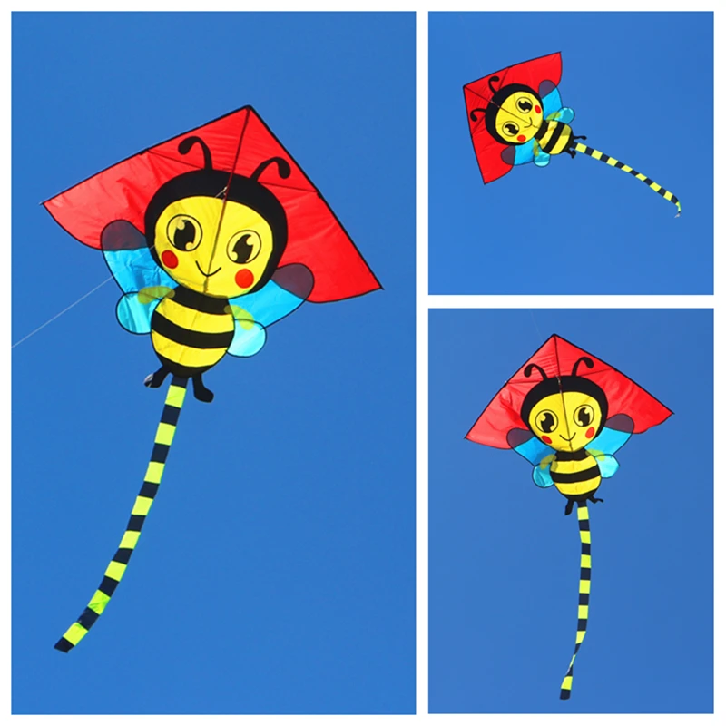 Bee kites สําหรับผู้ใหญ่ kites reel บินขนาดใหญ่ kites string line ripstop ไนลอน kites ของเล่นกลางแจ้ง kite surfing flies Tadpole kite