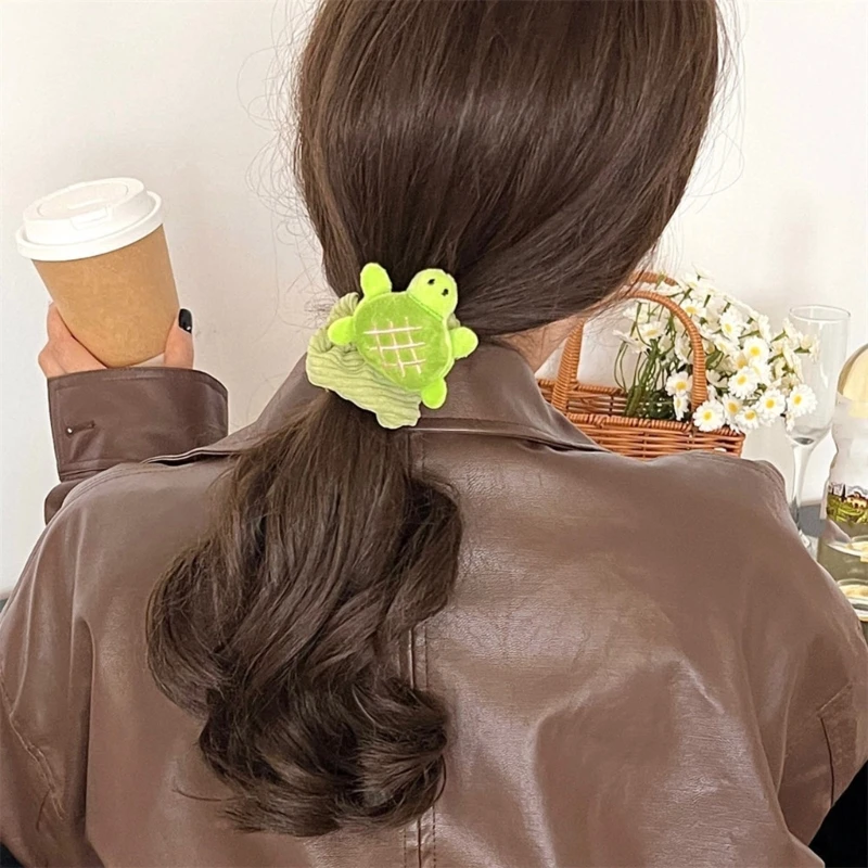 Tóc Đáng Yêu Barrettes Hoạt Hình Rùa Tóc Co Giãn Scrunchies Tóc Trang Trí K3KF