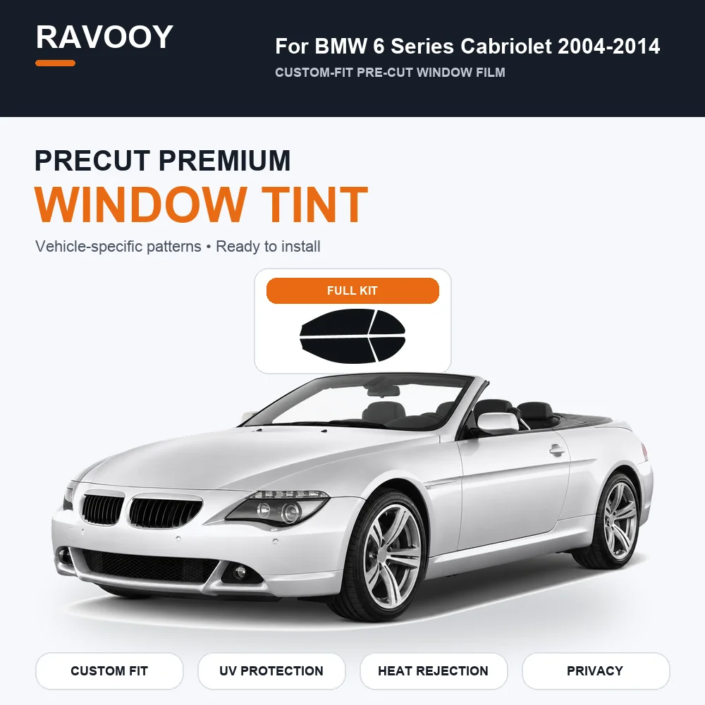 Premium Precut Window Tint Kit Front Windows Rear Windows Rear Windshield For BMW 6 Series Cabriolet 2004-2014 Nano Ceramic Film
