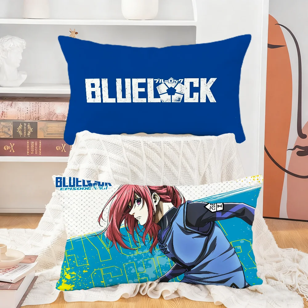 B-blue Anime L-lock Cushion Cover Rectangle Pillow Cover Home Sofa Living Room Dorm Bedside Hogar Pillowcase Party Gift