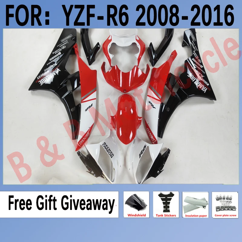 

NEW Motorcycle Fairing Kits For Yamaha YZF R6 2008 2009 2010 2011 2012 2013 2015 2016 Fairings Bodywork YFZ R6 Set Red White