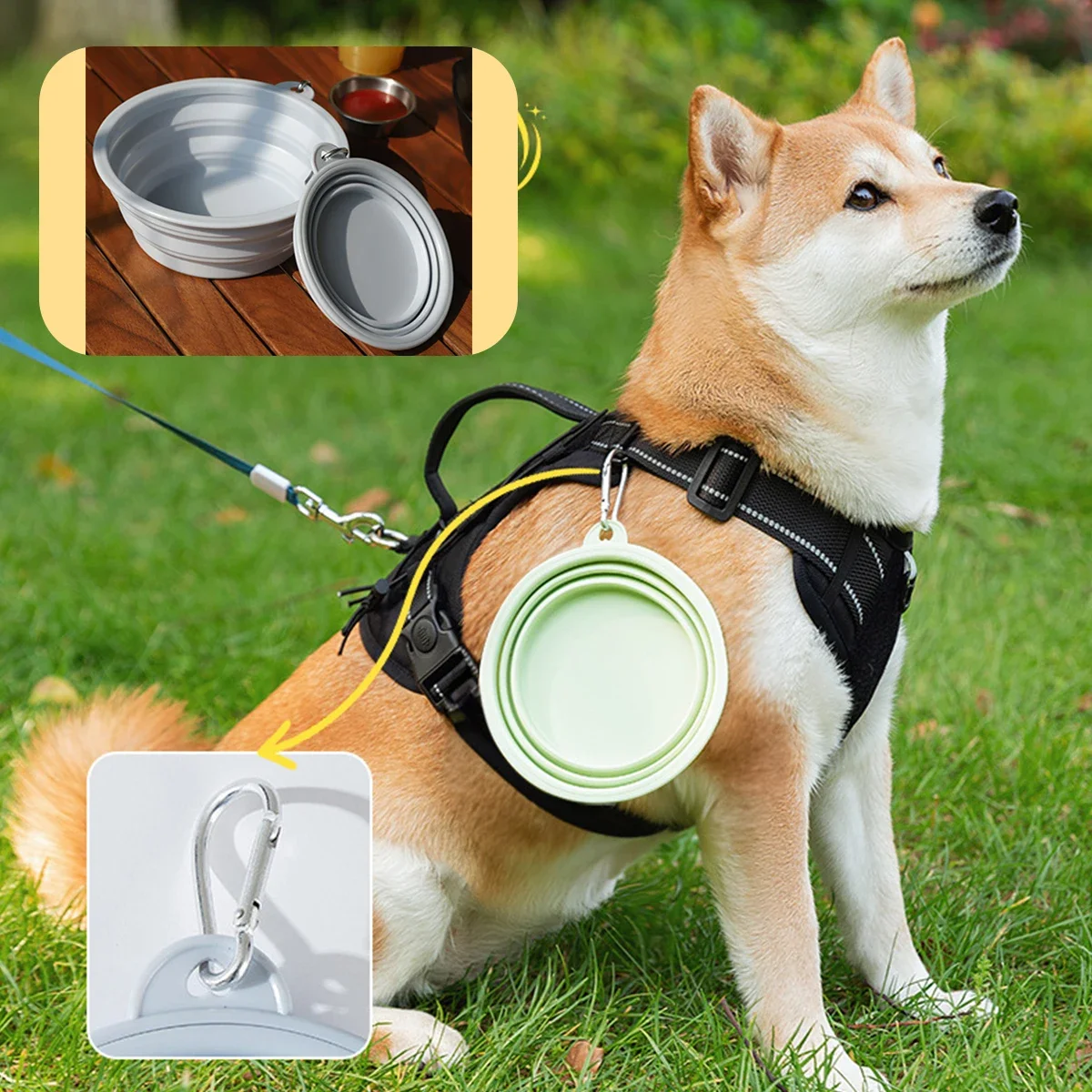 Dog Pet Folding Silicone Bowl Outdoor Travel Foldable Portable Cat Food Water Container Feeding Tray Bowl Pet Supplies