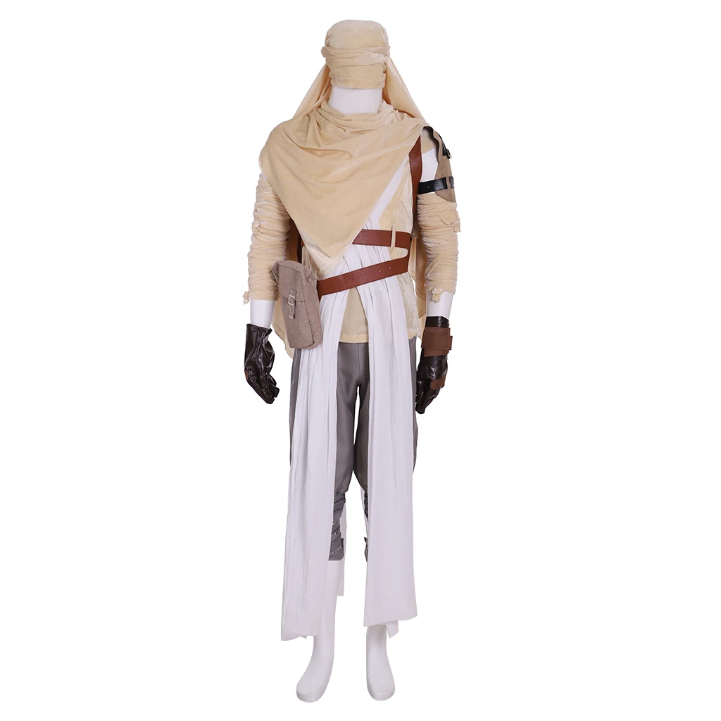 영화 SW 레이 코스프레 코스튬 여성용 상의 바지 숄 의상, 액세서리 포함, 할로윈 파티 쇼 세트