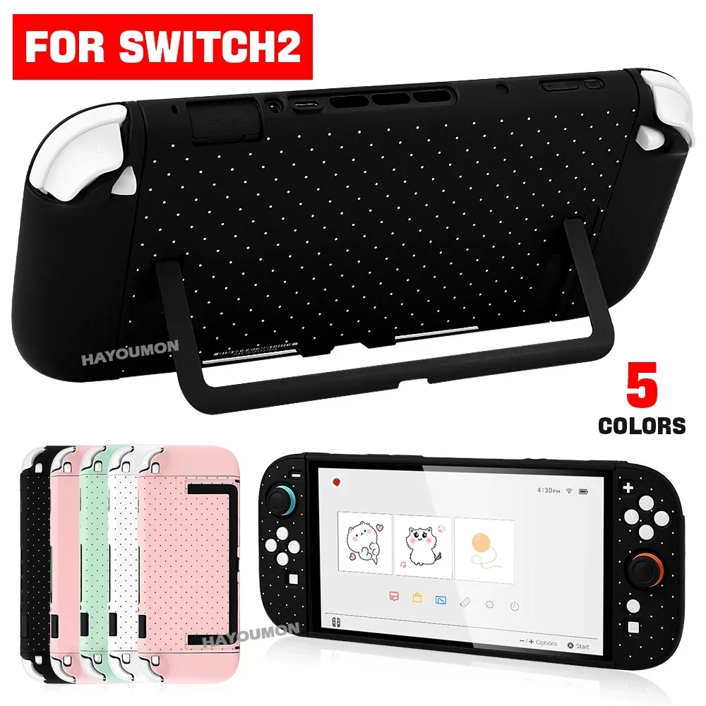 capa-protetora-bonita-com-padrao-de-bolinhas-para-console-switch2-capa-rigida-para-acessorios-de-jogos-switch-2