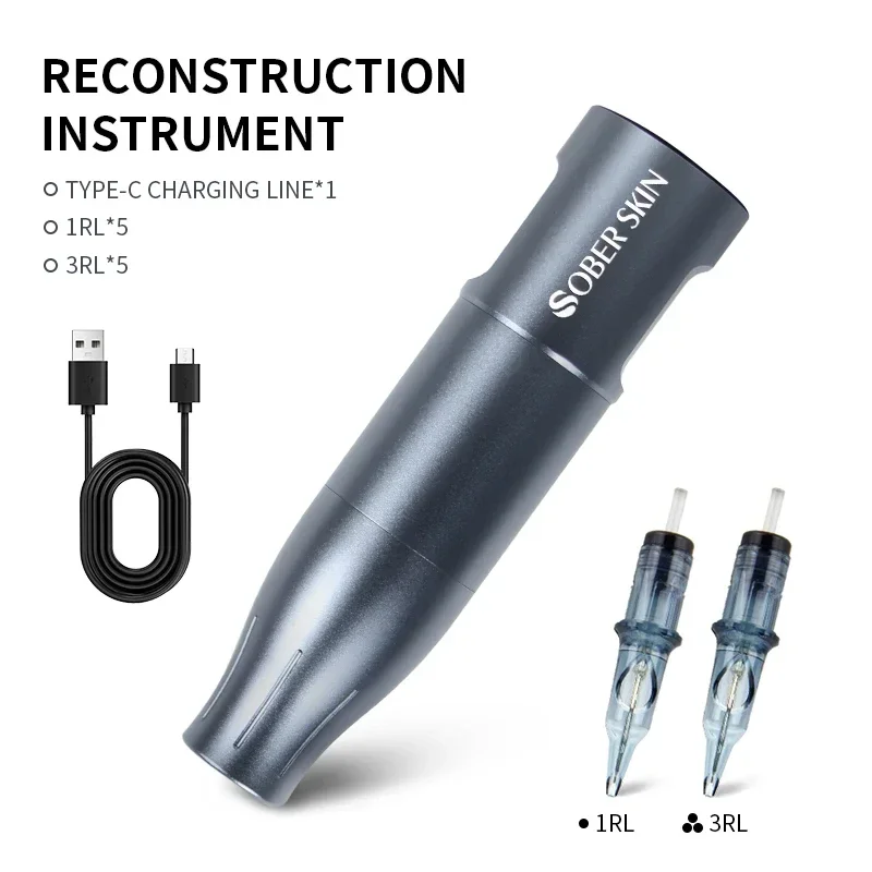 Sober Skin Skin Reconstruction Equipment Wireless Dermographe Permanent Tattoo Makeup Machine for Scar Cover Wireless Tattoo Pen