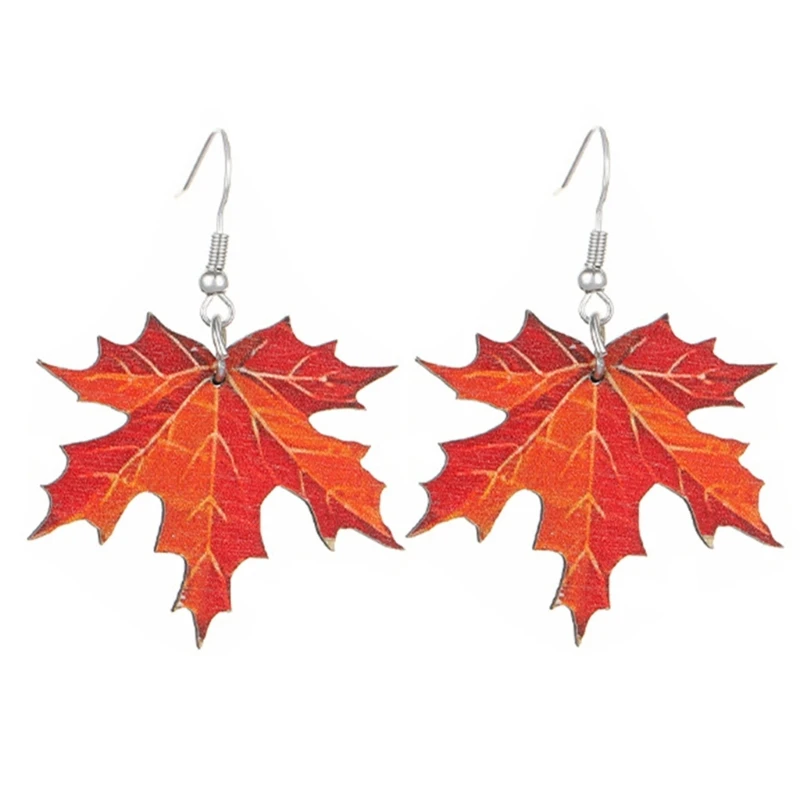 Charm Maple Leaf Pattern Drop Earrings Autumn Ear Accessory Fashion Pendant Earrings Suitable for Elegances and Nature N2UE