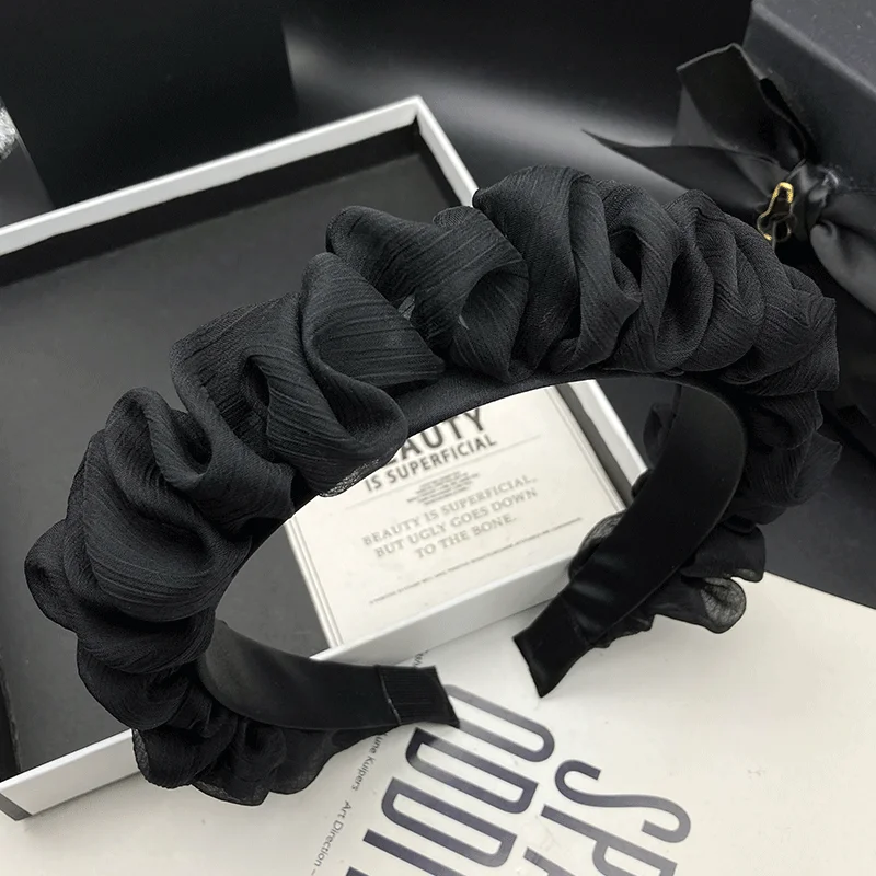 

Spring and summer new net red hairpin hoop female Black Retro High skull top adult out pressure hair wash hoop