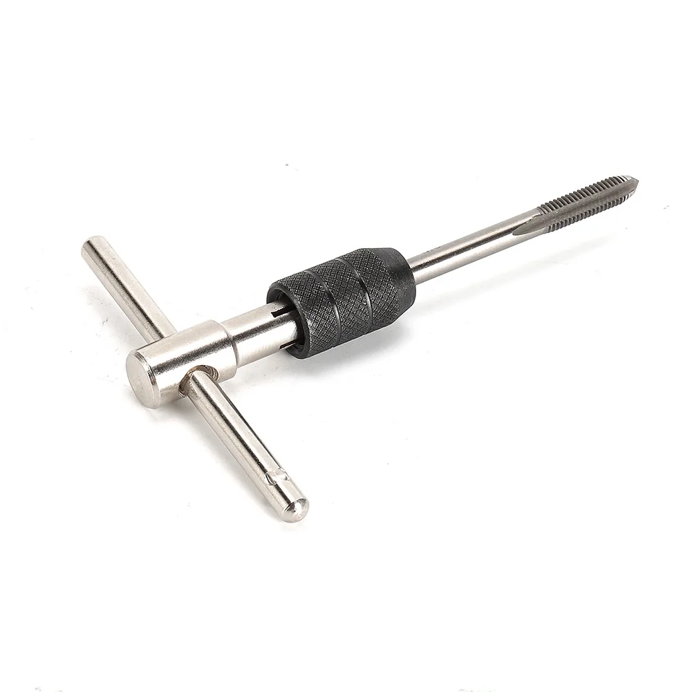 Tapping 6PCS/Set Threading Tool Tap Drill Tap Holder Ratchet Tap Wrench Alloy Steel Screw Taps + Tap Wrench M3x0.5 M4x0.7 M5x0.8