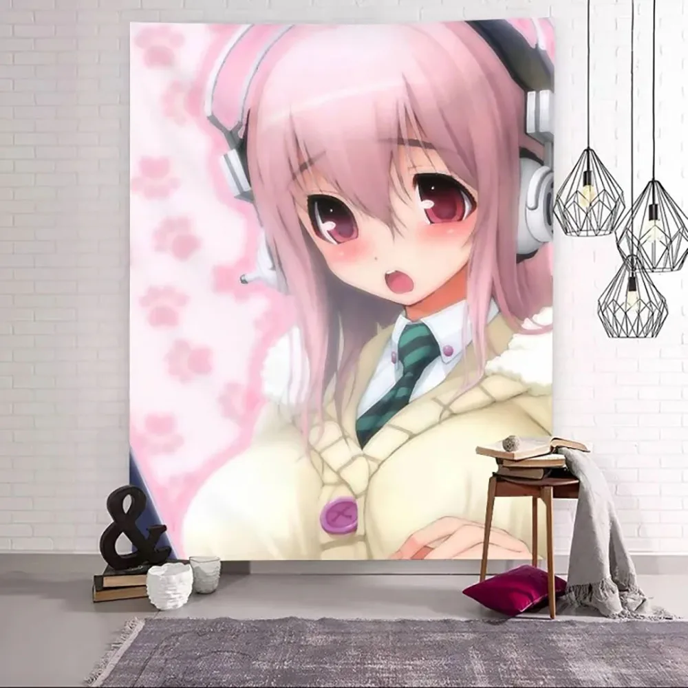 Super S-Sonico Wandteppich für Wohnzimmer, Zuhause, Wohnheim, Dekoration, japanischer Wandteppich