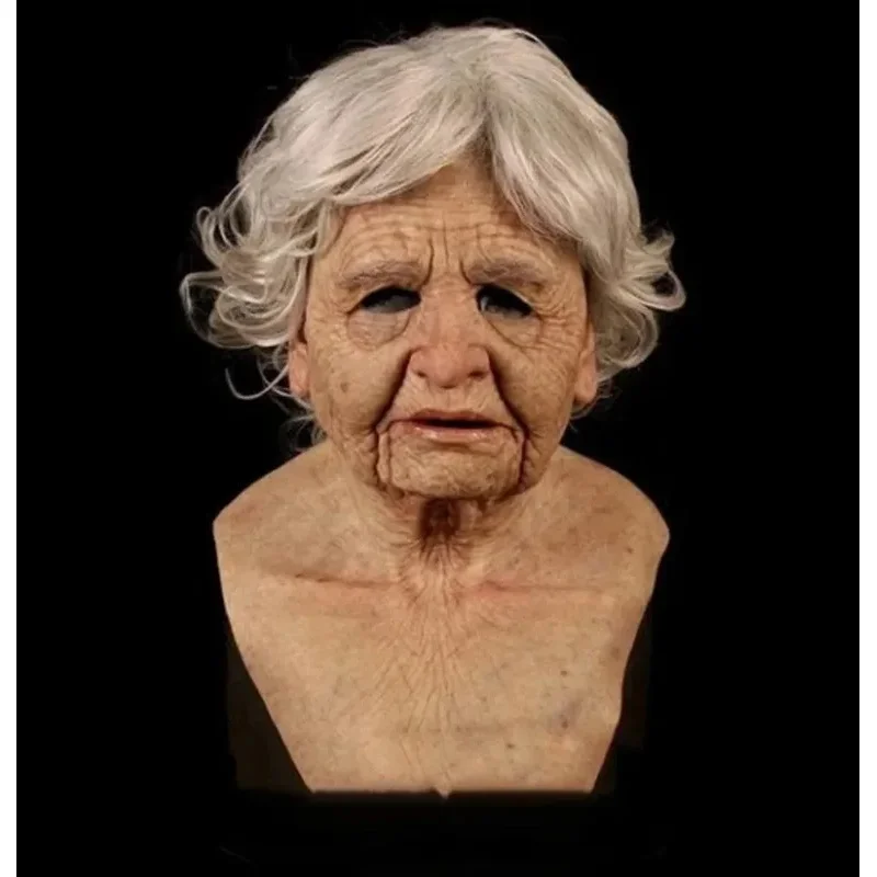 Pesce d'aprile Rughe Testa Maschera completa Forniture per feste Puntelli cosplay horror Nuova maschera per uomo anziano