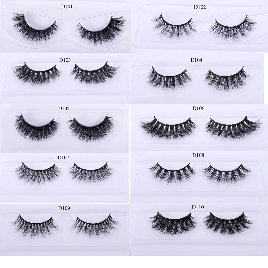 3D Fluffy Real Mink Lashes Handmade Dramatic ขนตาสั้น D รูปแบบโหดร้ายฟรี Mink Lashes ขายส่ง50คู่ไม่มีกล่องขนตา