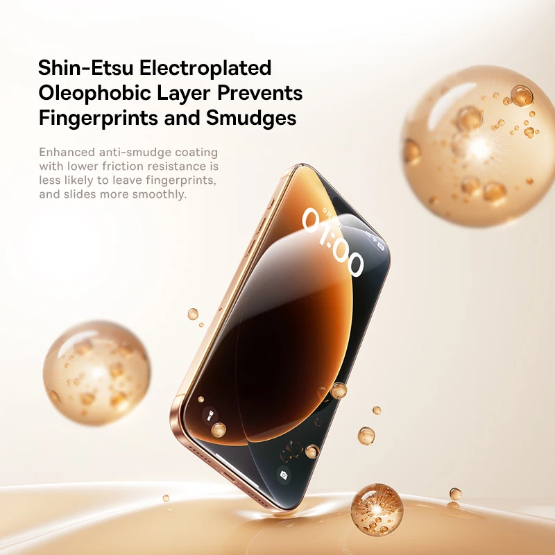 Szkło hartowane Baseus do iPhone 18 17 Pro Max, ochrona ekranu, pełny obraz, 0,3 mm, przezroczyste krawędzie, bezramkowe szkło do iPhone 18 Pro — zdjęcie produktu 5