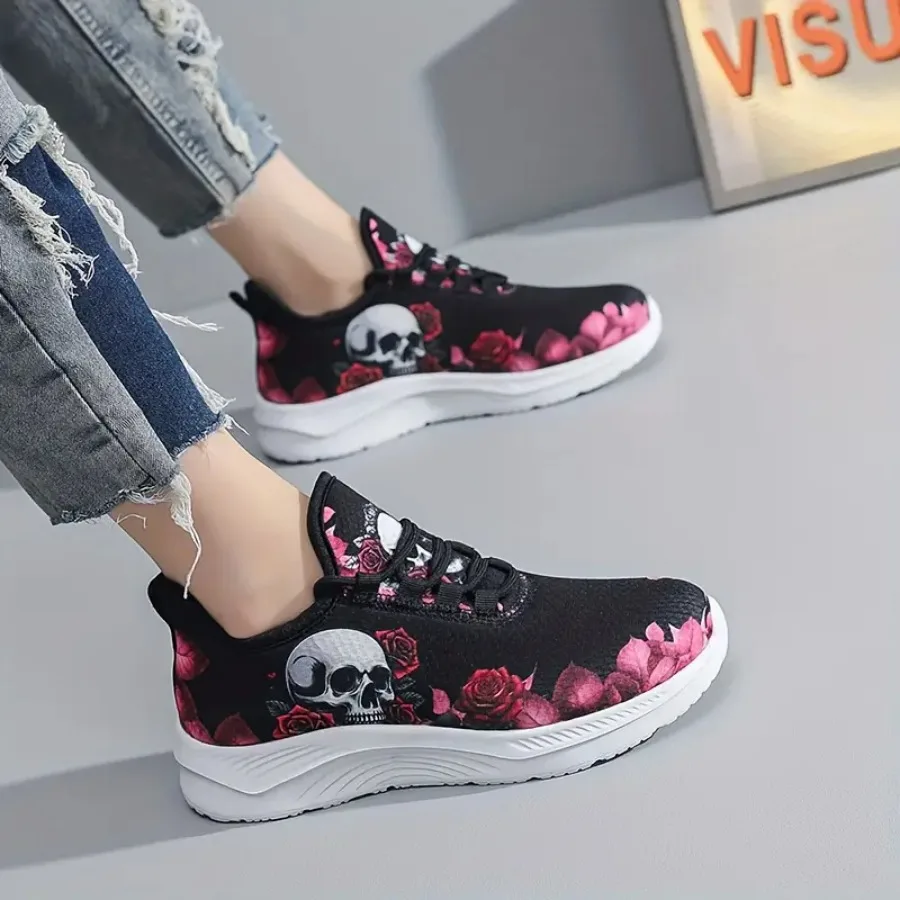 

Seasonal Couple'S Casual Shoes Featuring a Halloween Skull Design for Both Men And Women