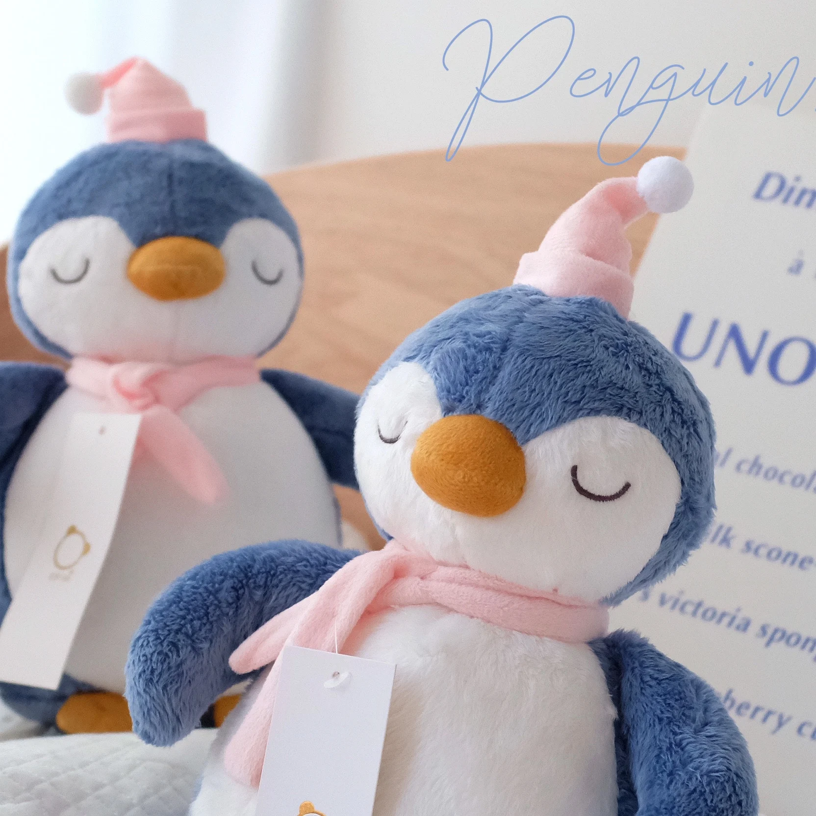 25cm Cute Fluffy Hair Blue Penguin Plush Toy Soft Stuffed Cartoon Animals Plushies Home Bedroom Decoration Gifts