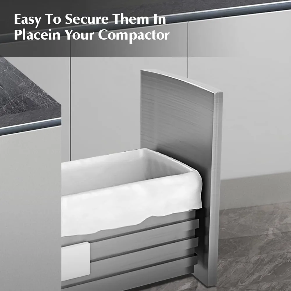 أكياس ضاغطة القمامة المقاومة للتسرب، 60 عبوة من مضغوطات الأدراج المستطيلة مقاس 15 بوصة للمطبخ #4