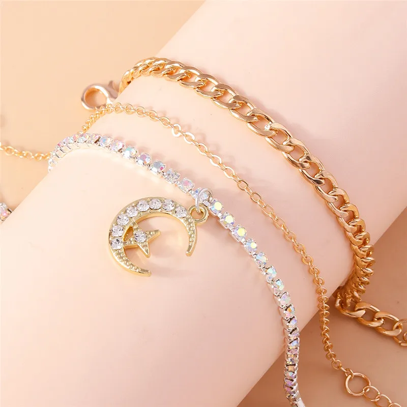 Aihua Bohemian Kristall türkisch glücklich blau Auge Armband Armreif für Frauen Gold Farbe Kette Armband Set Vintage Boho Schmuck Geschenke – Detail 28