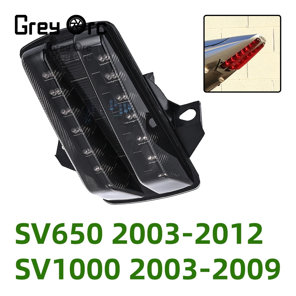 

LED Motorcycle Tail Brake Light Rear Turn Signal Function Daytime Running Signal Taillight For Suzuki SV650 2003-2012 SV1000