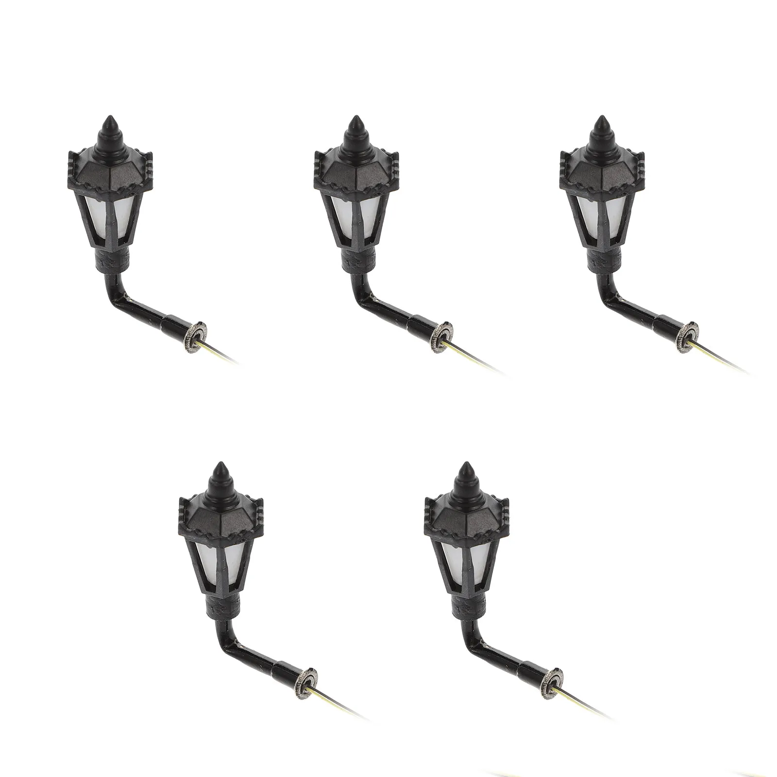5Pcs Decorative Wall Lights European Style Miniature Lamps Sand Table Ornament DIY Light Artificial Garden Accessory