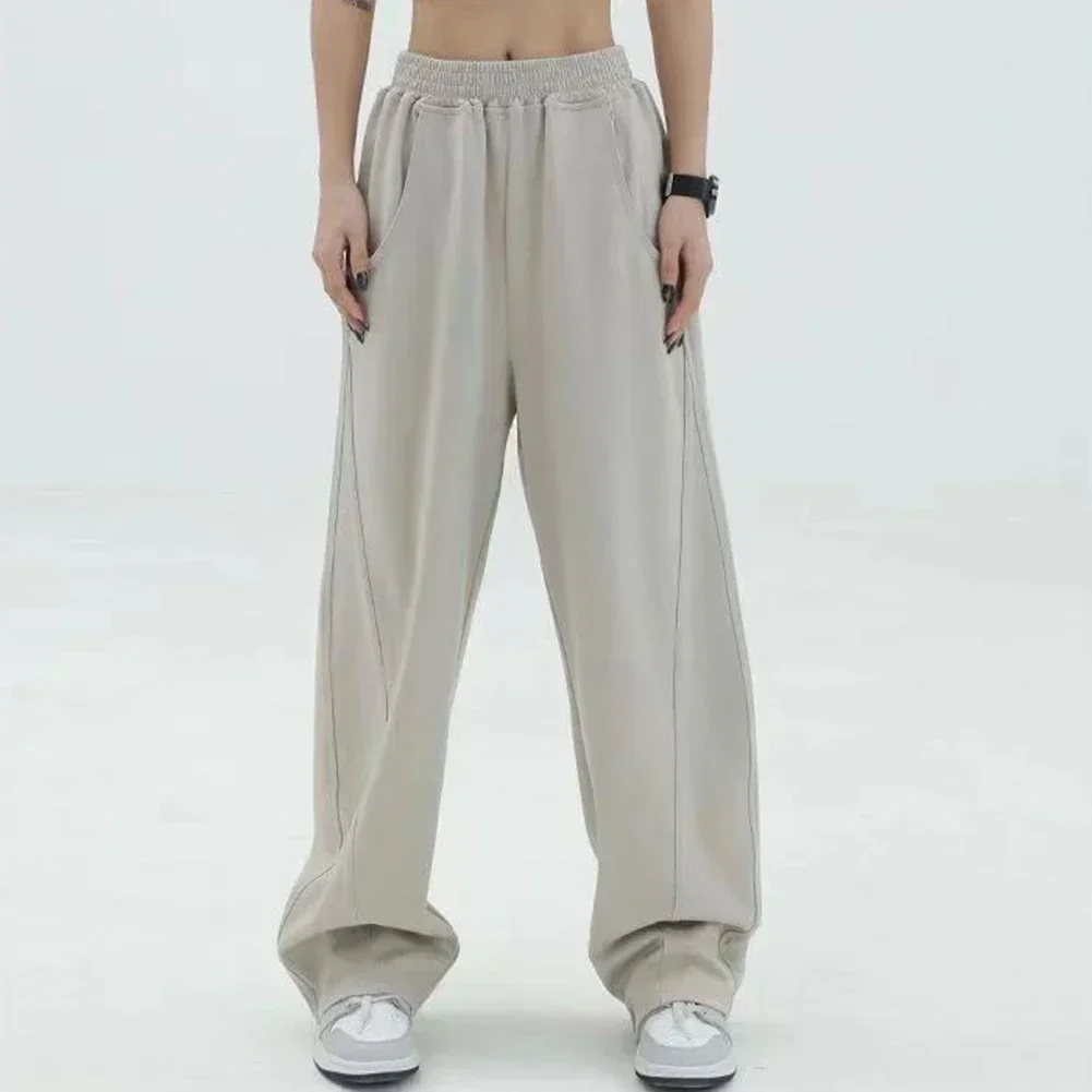 High Waist Pants Pants Korean Leg Pants Loose No Elasticity Polyester Spring And Summer Straight Comfy Fashion