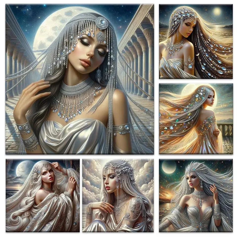 DIY Diamond Painting Sexy Long Haired Woman 5D Diamond Mosaic Diamond Jewelry Embroidery Handmade Art Urban Women Home Decor