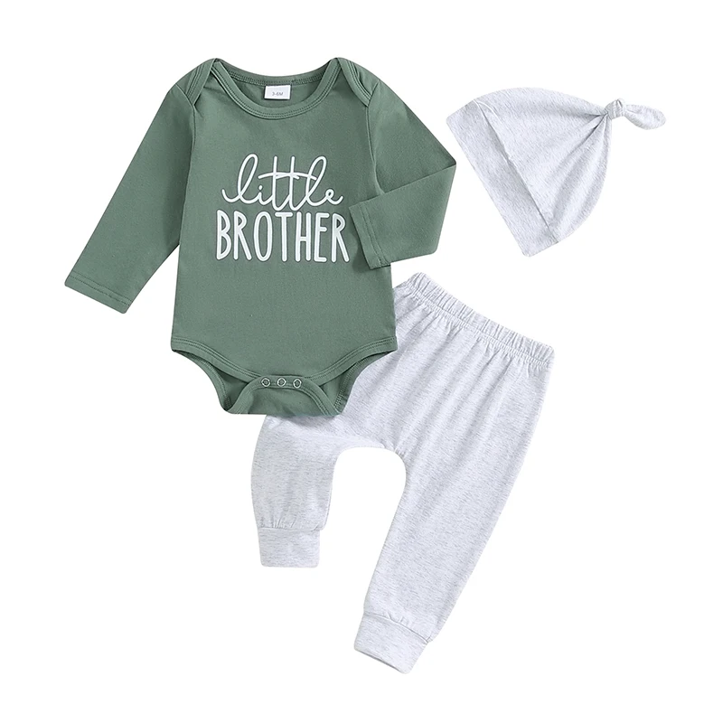 

Newborn Outfit Baby Boy T Shirt Romper Long Pants Set Hat Infant little Summer Clothes