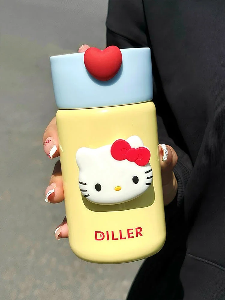 

Sanrio Hello Kitty Stainless Steel Water Cup Cute Anime Peripheral Portable KT200ml Student Milk Cup Ice Cup Birthday Gift