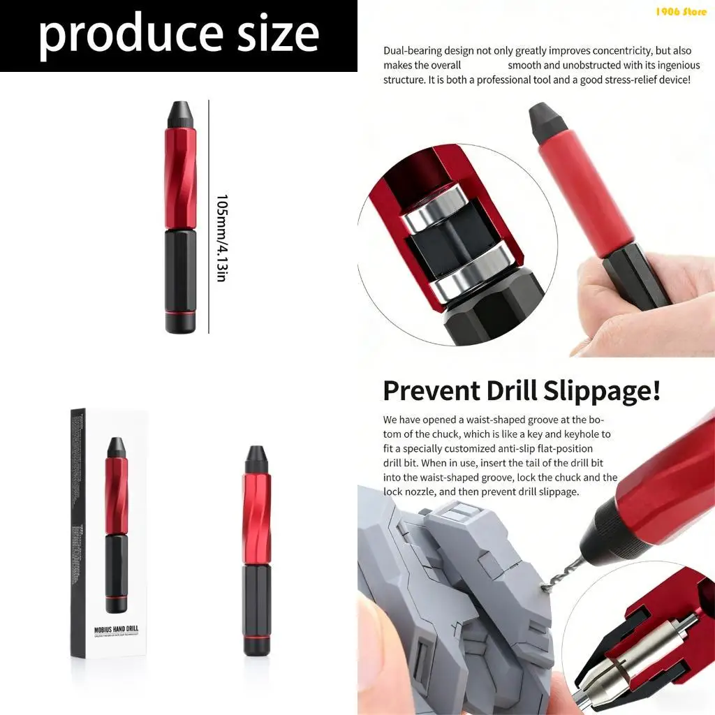 

U1JB Ergonomic Aluminum Alloy Hand Drill Feature Anti Slip Locking Mechanism Comfortable Grip Double Bearing Design