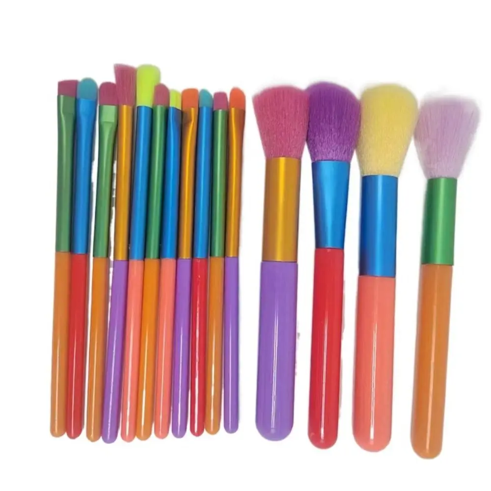 15Pcs Synthetic Hair Makeup Brushes Set Professional Rainbow Rainbow Makeup Brushes Colorful Cosmetic