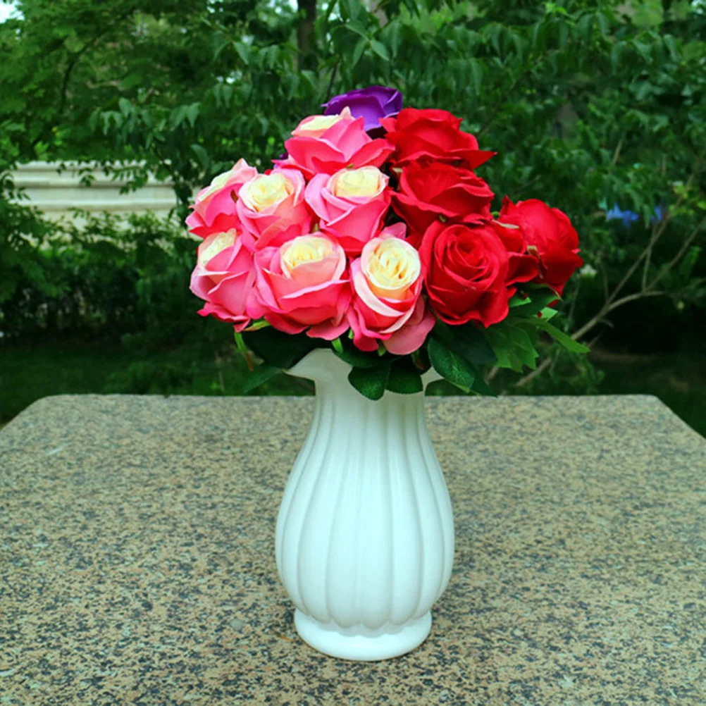 

9 Heads Artificial Rose Bouquet Lifelike Fake Flowers for Home Wedding Party Office Garden Decoration Silk Roses Arrangement