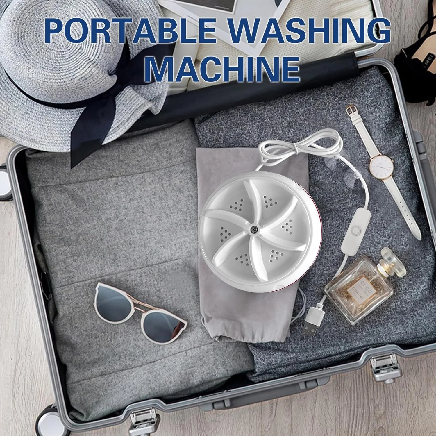 Портативная стиральная машина, мини-стиральная машина с турбонаддувом и посудомоечная машина с питанием от USB, присосками для путешествий