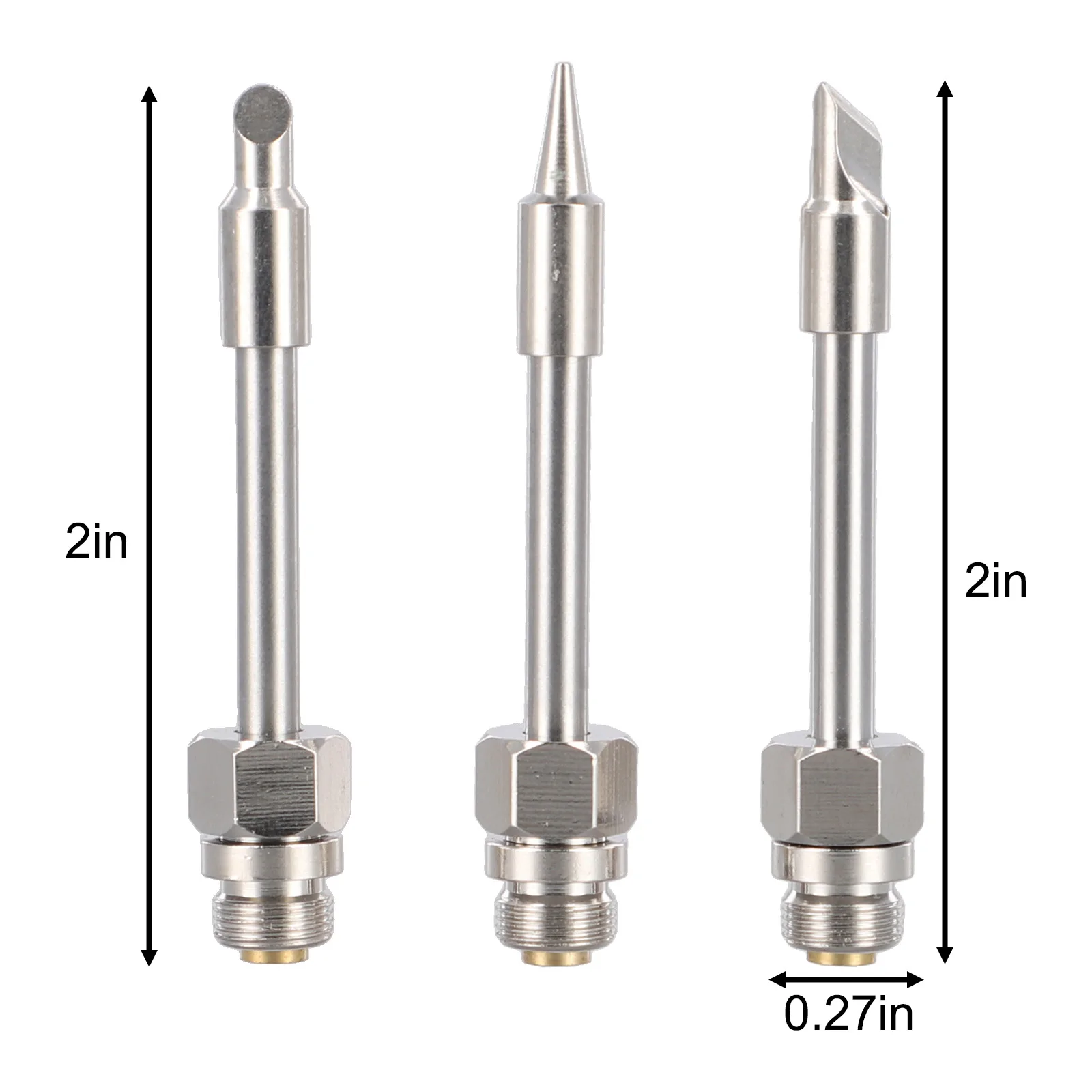 3PCS Soldering Iron Tips 510 Interface Soldering Tips Home Repair Color As Picture Shows Nickel Plated Copper Silver Plated