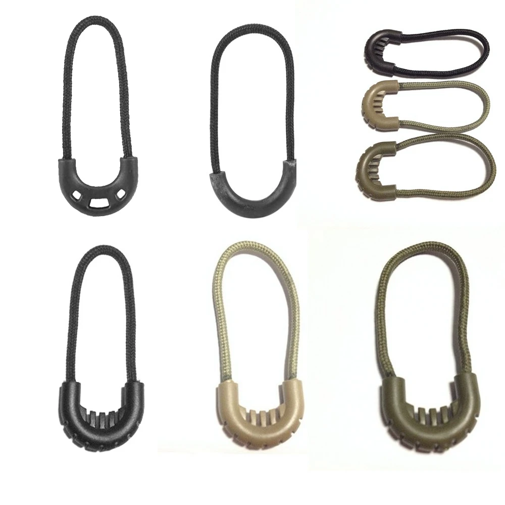 5/10/15pcs Zipper Pull Puller End Fit Rope Tag Fixer Zip Cord Tab Replacement Clip Buckle Travel Bag Suitcase Tent Backpack