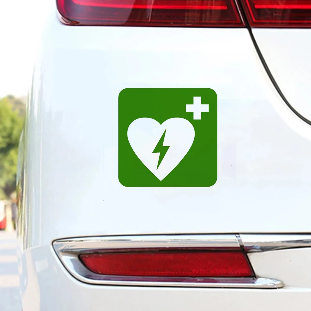 Emergency First Aid Defibrillator Car Sticker Personality Vinyl Decal for Motorcycle Laptop Decorative Auto Decors