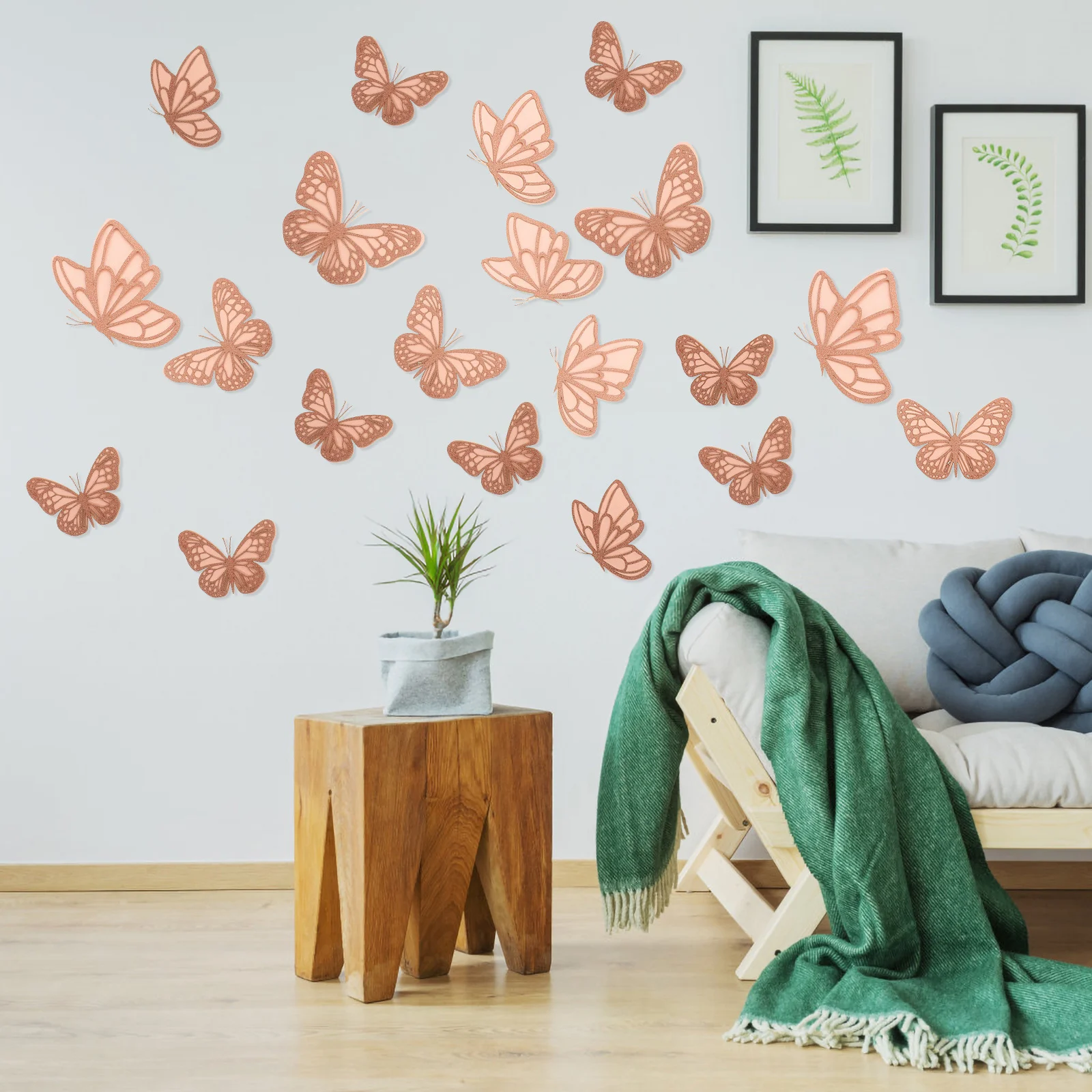 

20Pcs 3D Butterflies Wall Decors Paper Stickers DIY Wall Decoration for Bedroom Party Wedding Craft Gift Paper Butterflies Decor