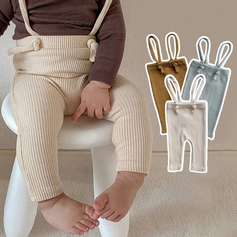 

Suspender Pants Leggings Tops Sets Base Shirt Spring Autumn Clothing Baby Straps Long Outerwear Korean Version Newborn Trendy