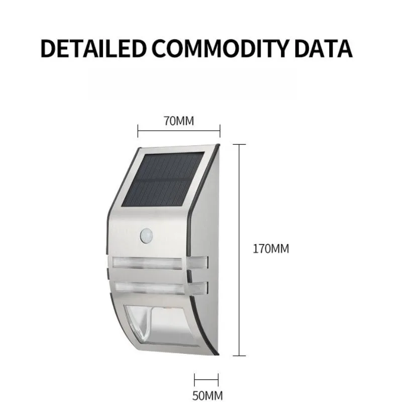 Solar Power Outdoor LED Wall Lamp PIR Motion Sensor Auto Control Waterproof IP65 For Garden Fence Yard Patio Decoration