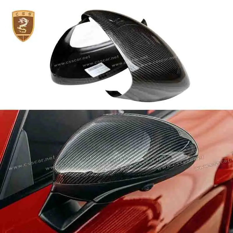 Car Side Wing Rear View Mirror Caps Shell Rear Mirror Cover Trim For Porsche 718 OEM Style Dry Carbon Fiber Protect Accessories