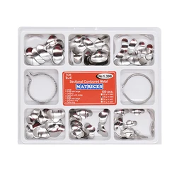 100 pcs Dental Sectional Matrix Contoured System Metal Dentistry Resin Clamping Seperating Ring Autoclavable dental