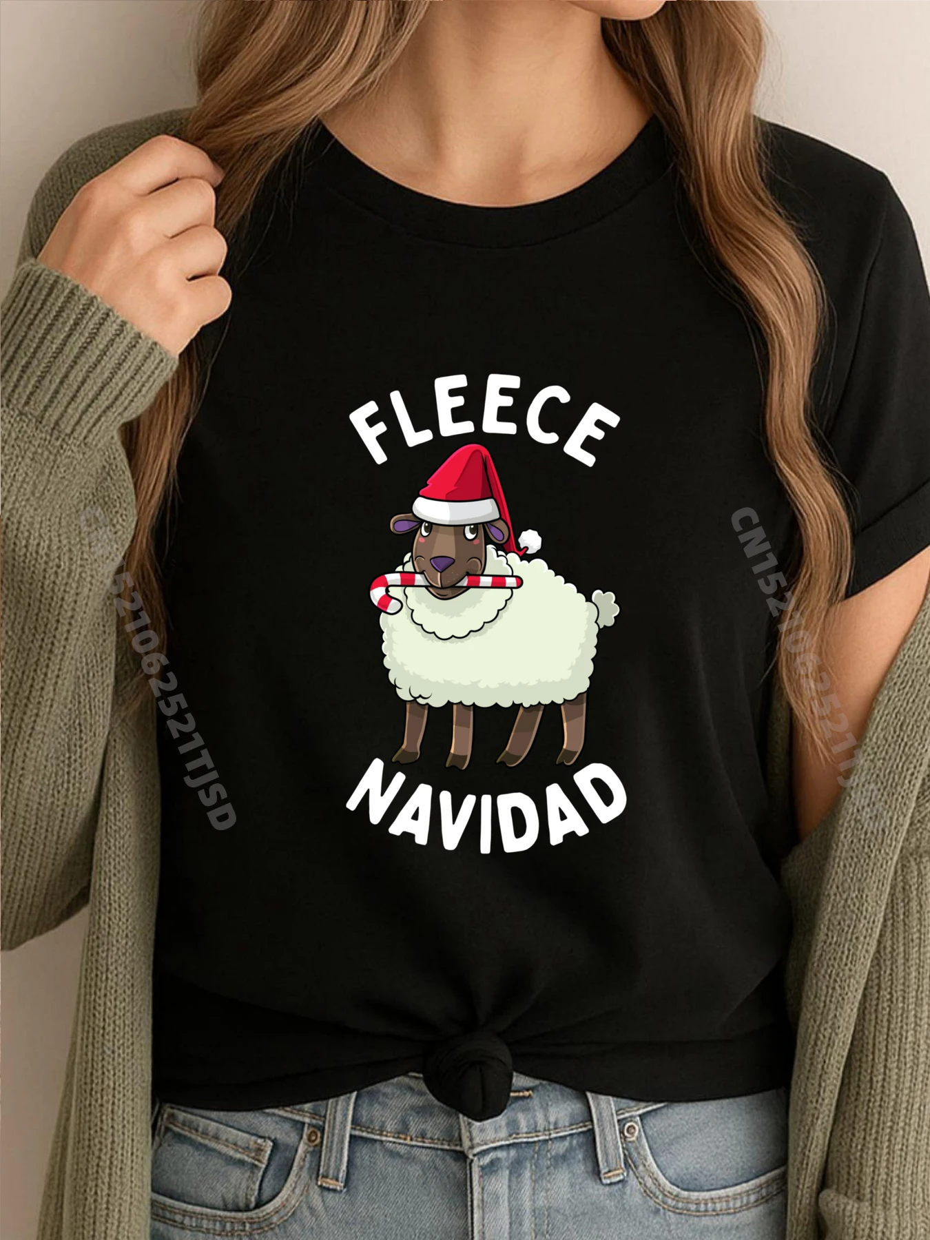 

Флисовые футболки Navidad Christmas Sheep Lamb Santa Xmas Holiday Woman с рисунком, мужская одежда HOLIDAYS
